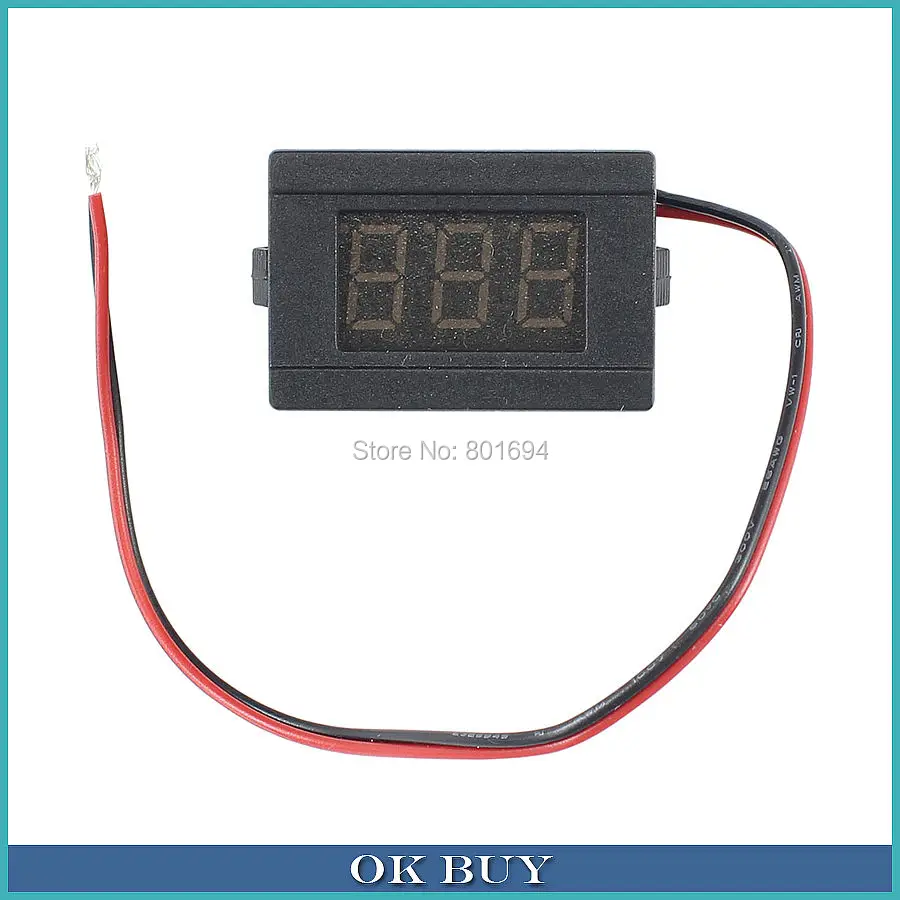 

10Pcs/Lot V33D Two Wire 0.36 "Shell DC 4.5-120V Red Display Digital Voltmeter 36V 48V Electric Car