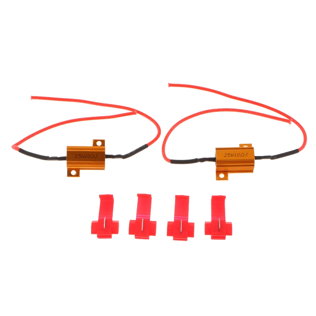 

1 Pair 12V 25W 10Ohm Load Resistor To Fix Turn Signal Flash Pre-wired Plug & Play Installation Turn Signal Light
