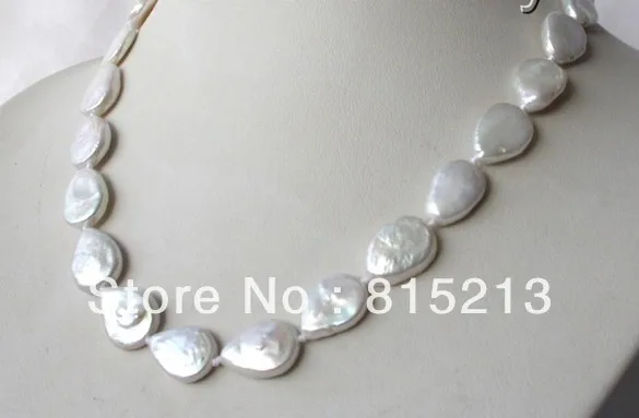 

ddh00329 big 16mm baroque white freshwater cultured pearl necklace