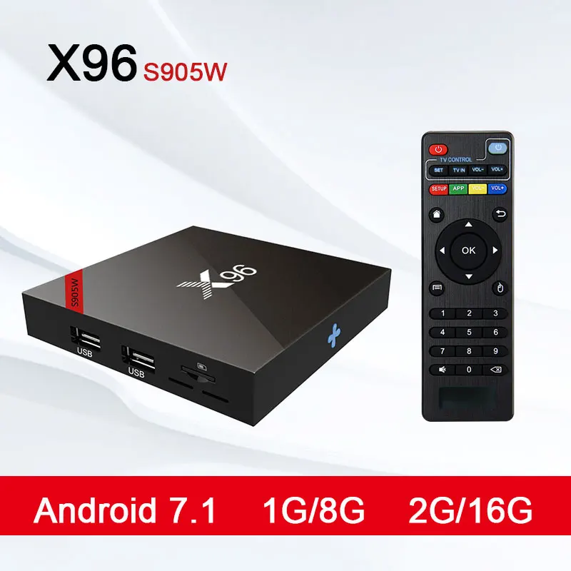 X96 S905W android tv box x96w 1G8G 2G16G smart Amlogic набор Top2.4GHz WiFi Поддержка 4K hdmi медиапроигрыватель 2 0