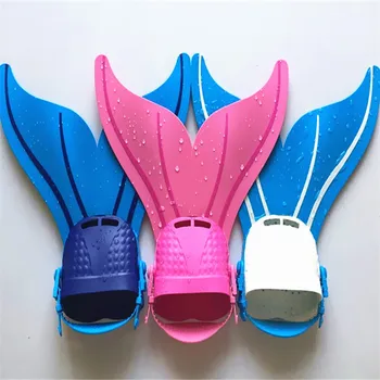 

1PCS Mermaid Fins Swimming Foot Fins for Easy adjustable hook and loop strap Children's toy swimming flippers diving training