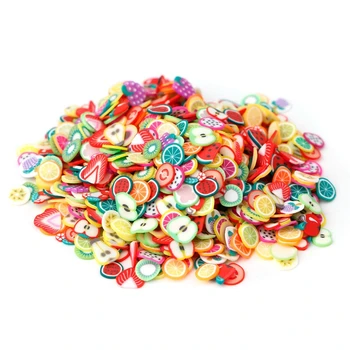 

1000 pcs/1 bag New 3D Polymer Clay Tiny Fimo Fruit slices Wheel Nail Art DIY Designs Wheel Nail Art Decorations Wholesale