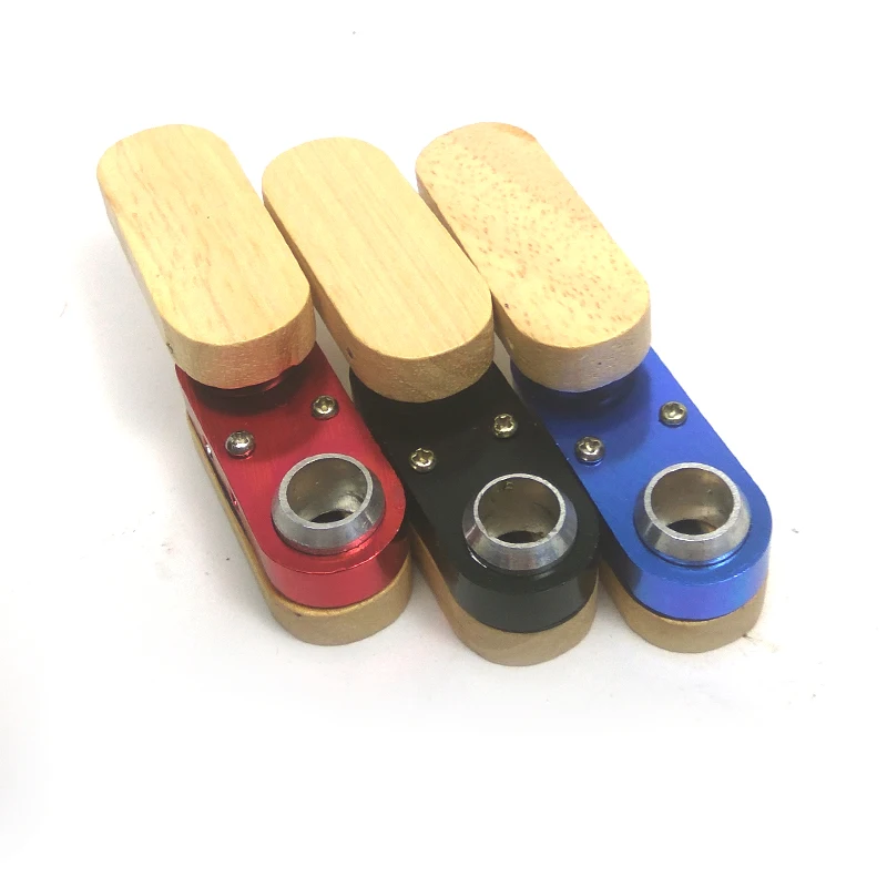 Fold Box Smok Metal+wood Pipe Rotation Portable Creative Smoking Pipe