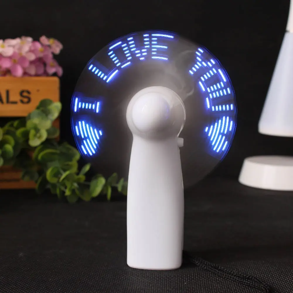 I LOVE YOU пластиковый мини-вентилятор ручной вентилятор светодиодный вентилятор для любителей воздушного охлаждения путешествия Кемпинг световой портативный