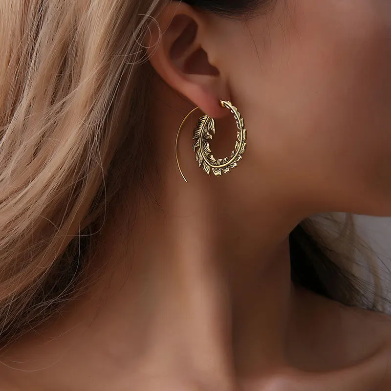 Tribal Earrings ES15 Gypsy Earrings Indian Earrings Statement Earrings Ethnic Earrings Silver Earrings Silver Spiral Earrings