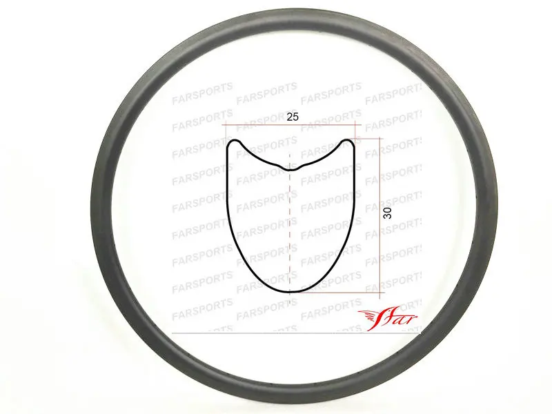 Дорожный фарспорт FSL30-TM-25 трубчатый 30 мм 25 мм ширина Chiese дорожный карбоновый обод 30 профиль, 30 мм Глубокий Китай Сверхлегкий мотоциклетный карбоновый обод