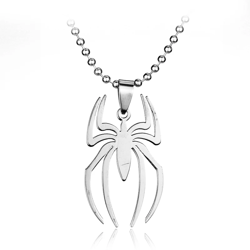 

dongsheng Marvel Super Spiderman Stainless Steel Charm Pendant DC Comics Spider Man Statement Necklace For Movie Fans Gift -30