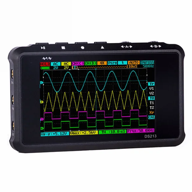 Special Offers Oscilloscope Stable Handheld Mini DS213 Digital Storage Pocket Size Electronic Engineering Sample Rate 4 Channels Easy Saving