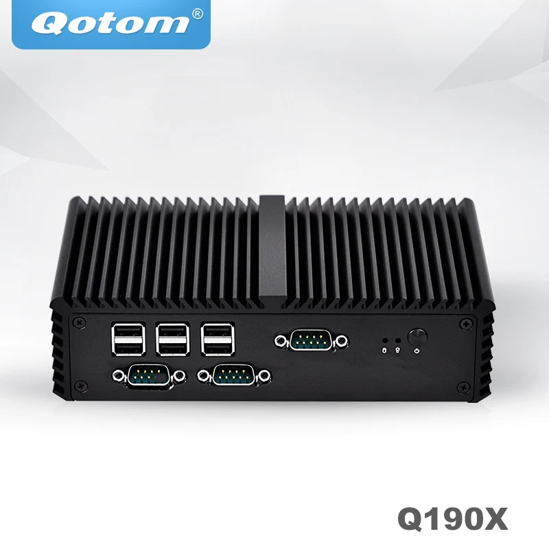 Мини компьютер Qotom Q190X без вентилятора мини J1900 J1800 с поддержкой Ubuntu 7rs232 две LAN