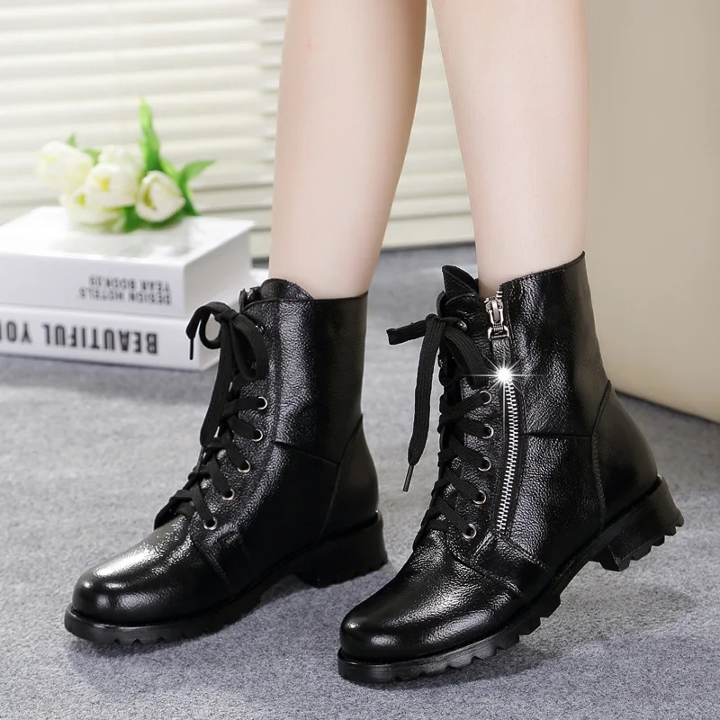 2016 Genuine Leather winter warm women boots fashion winter boots,comfortable ankle boots women winter shoes,quality snow boots