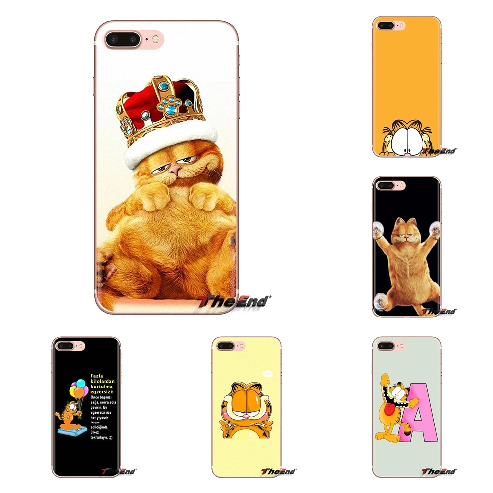

Transparent Soft Cases Covers For Huawei G7 G8 P7 P8 P9 P10 P20 P30 Lite Mini Pro P Smart Plus 2017 2018 2019 cute Garfield Cat