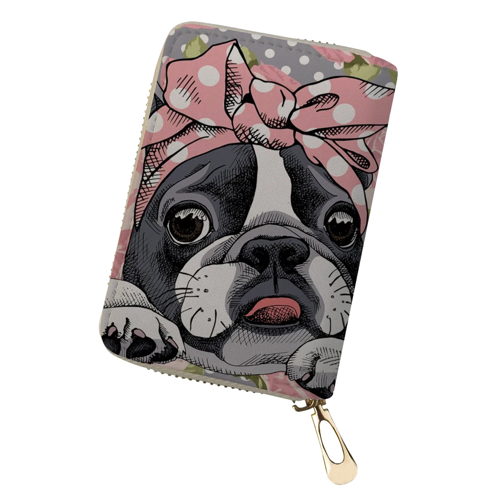 FORUDESIGNS, Женский кошелек Boston Terrier, бульдог, кредитная карта, маленький карман для монет, Дамский кошелек, держатели, клатч, сумки, индивидуальность - Цвет: YQ720Z5