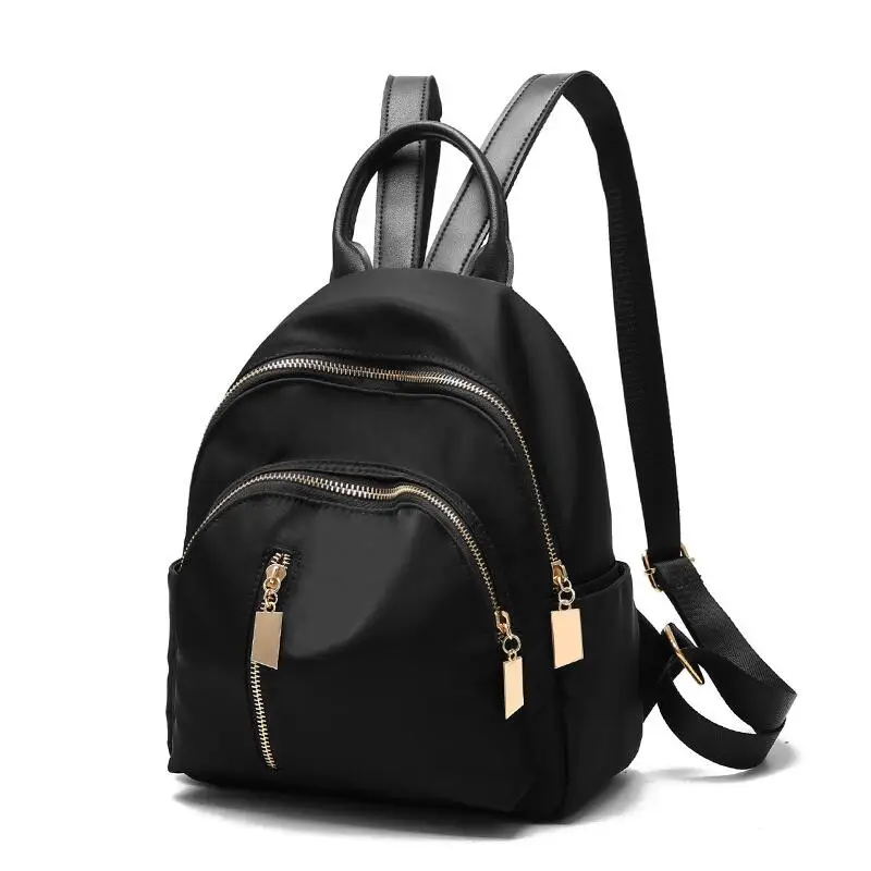 Fashion Women's Luxury Backpack College Nylon Oxford Shoulder Bag Travel PU Daypacks Casual