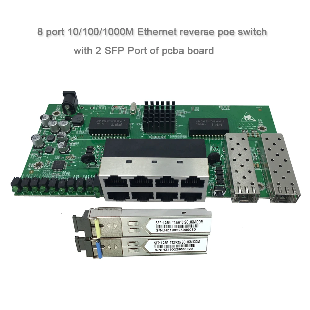 8 Port Gigabit Reverse Poe managed ethernet Switch with 2 SFP slots 3