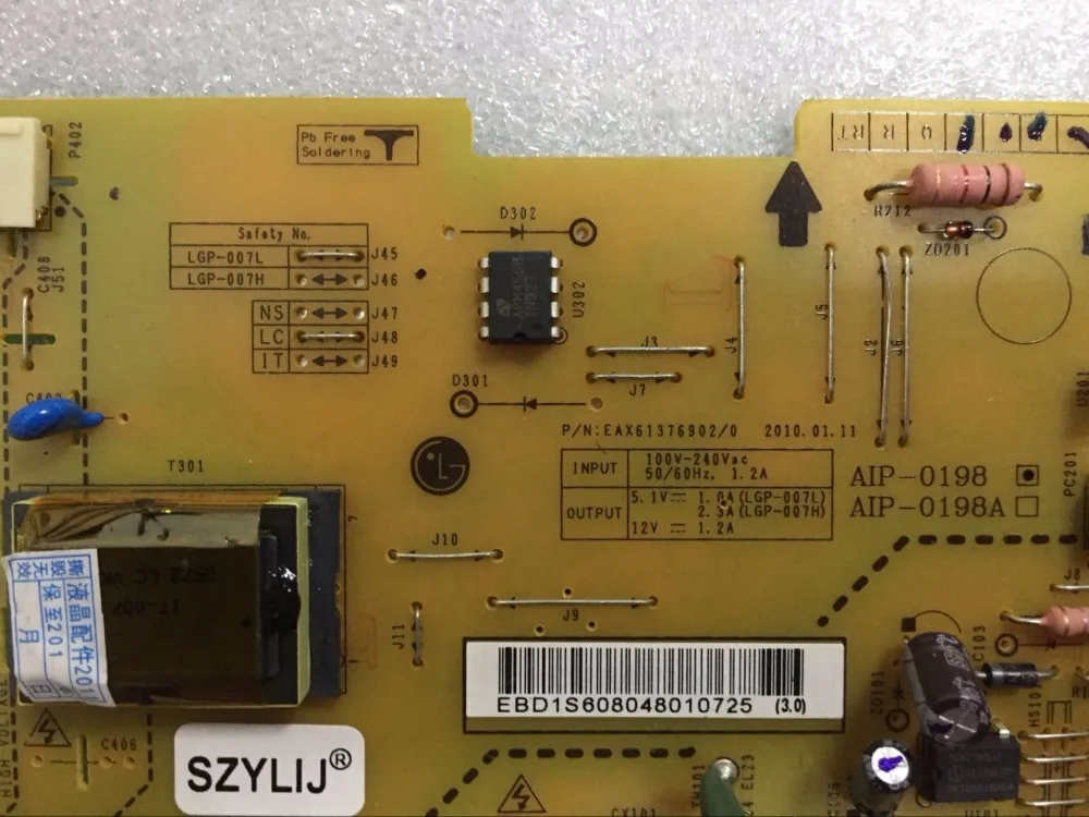 power board for SZYLIJ Original W2246SW 2246SW W2246S-BFW power board EAX61376902 AIP-0198 LGP-007L LGP-007H