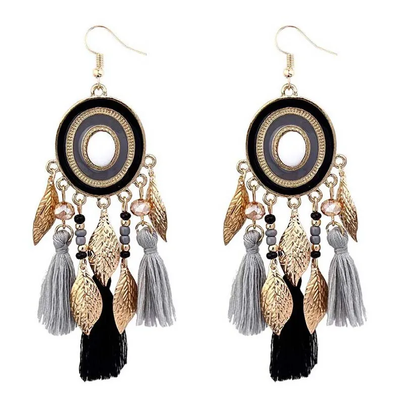 

Fashion Colorful Long Tassel Big Statement Earrings for Women Bohemian Ethnic Tassel Earrings Boho Multilayer Earings Jewelry
