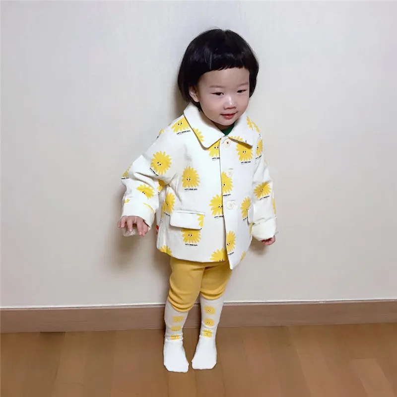 Носки для малышей; модные носки без пятки с надписью «Lucky»; Bebe; корейские Носки с рисунком солнца для малышей; Детские аксессуары с рисунком вишни