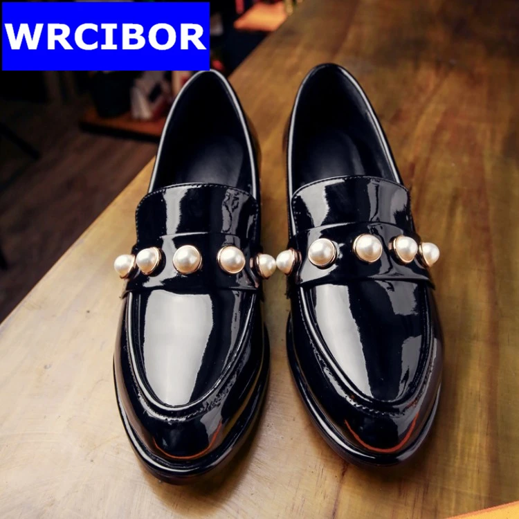

2017 NEW Summer Women Oxford shoes round toe Rubber bottom high heels comfortable med heels thin heels women pumps shoes