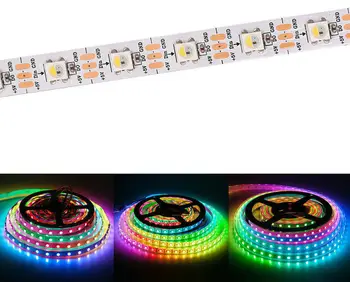 

5M dream color Addressable SK6812 RGBW(similar ws2812b) 4 in 1 led flexible strip light 60leds/pixel/m SMD5050 5V RGB+White IP30