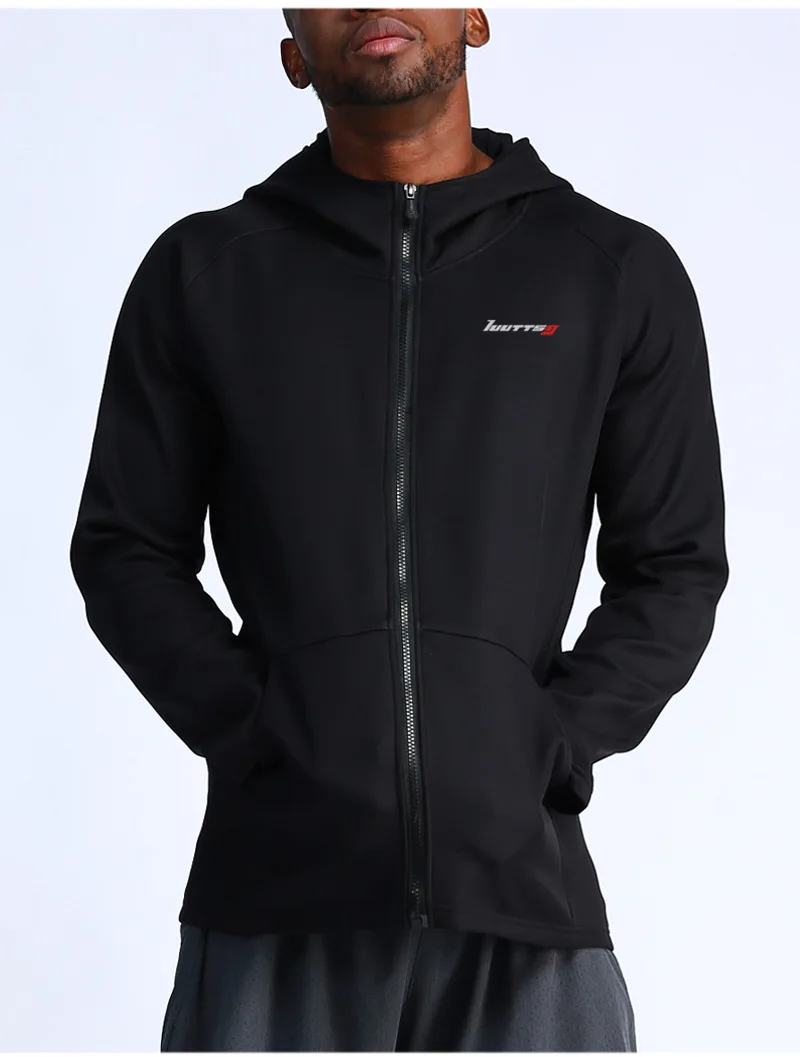 UABRAV Men's Running Shirt with Hooded Long-sleeved Sportwears Quick-dry Sport Training Tops 3colors122