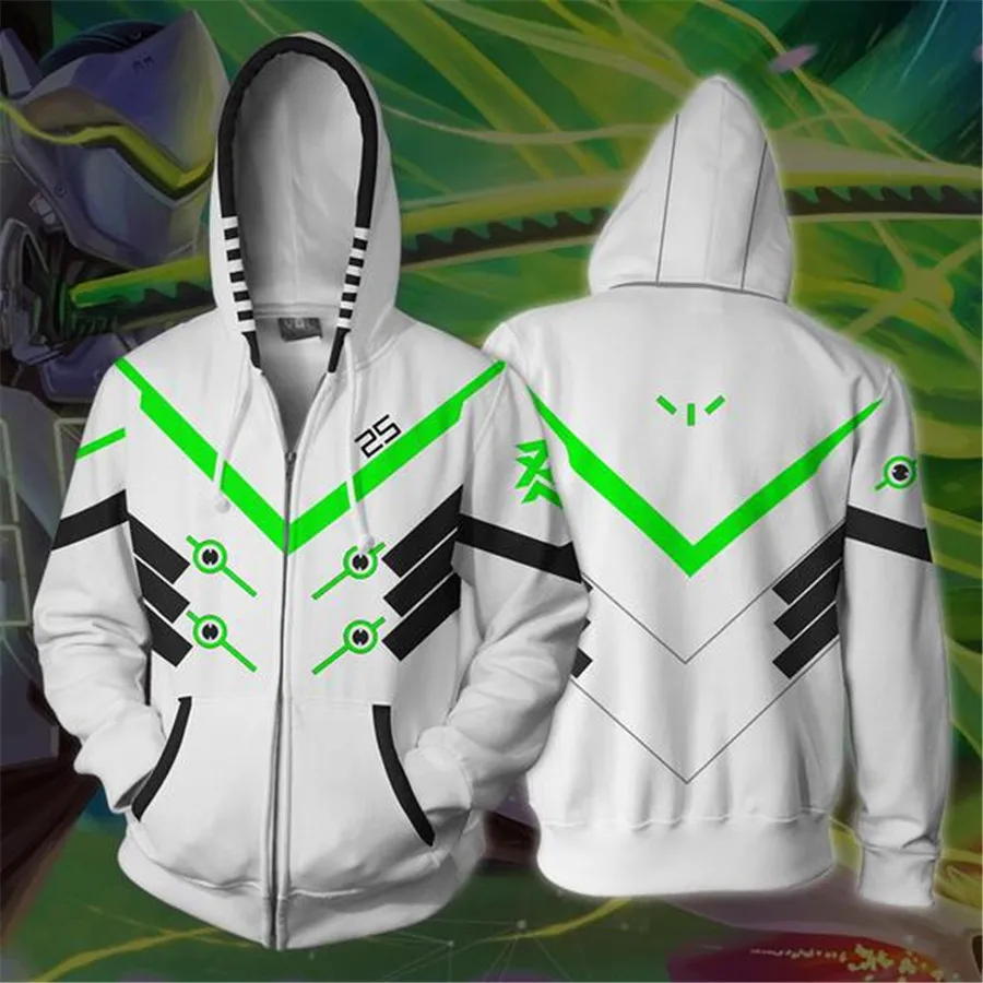 

3d Digital Printing Overwatch Shimada Genji Hoodie Sweatshirt Game Cosplay Costume Women Men Couple Hood Top Clothing New