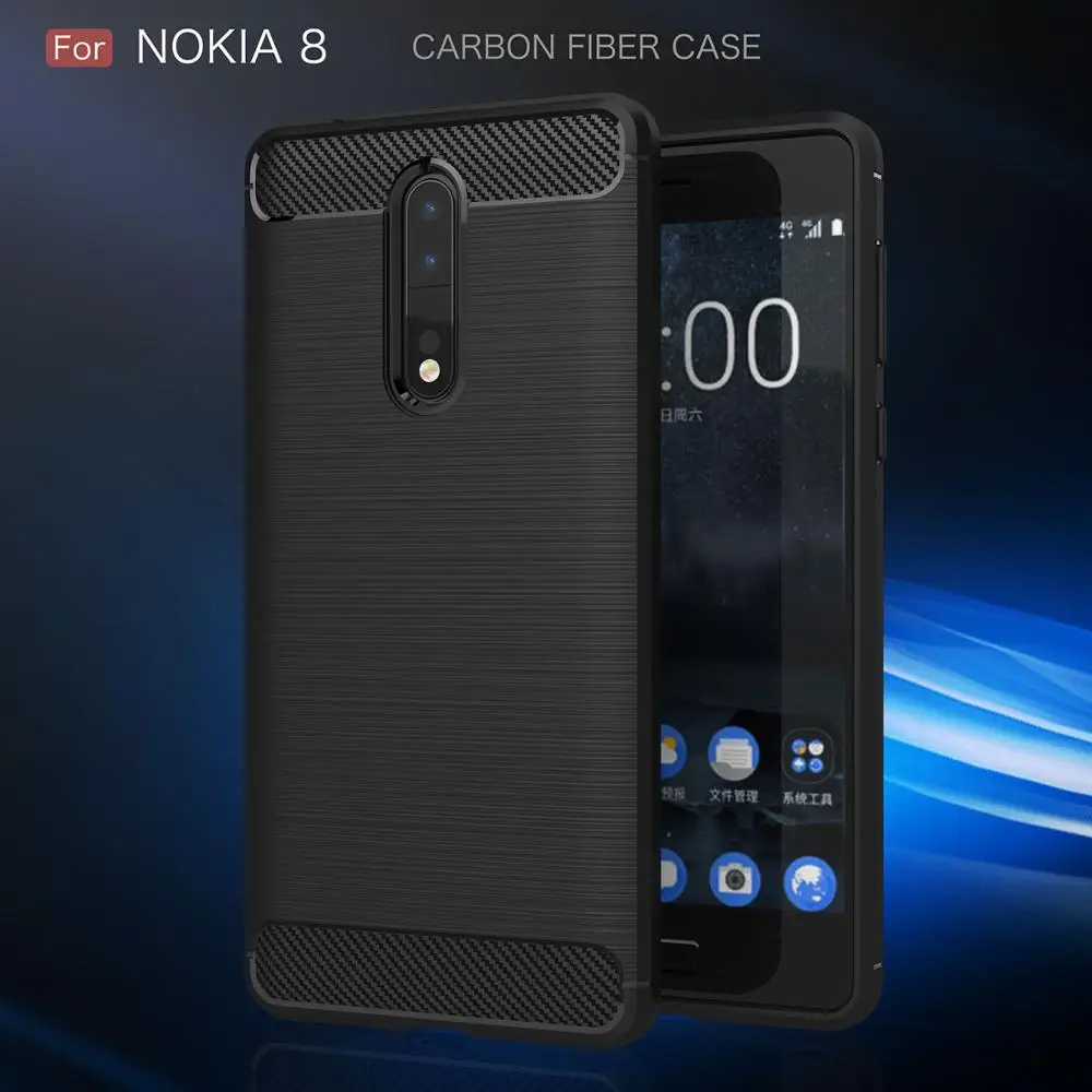 Best SsHhUu Ultra Thin TPU Silicone Case for Nokia1 2 3 5 6 8 9 Rubber Carbon Fiber Covers for Nokia 2.1 3.1 5.1 7.1plus cases Capa