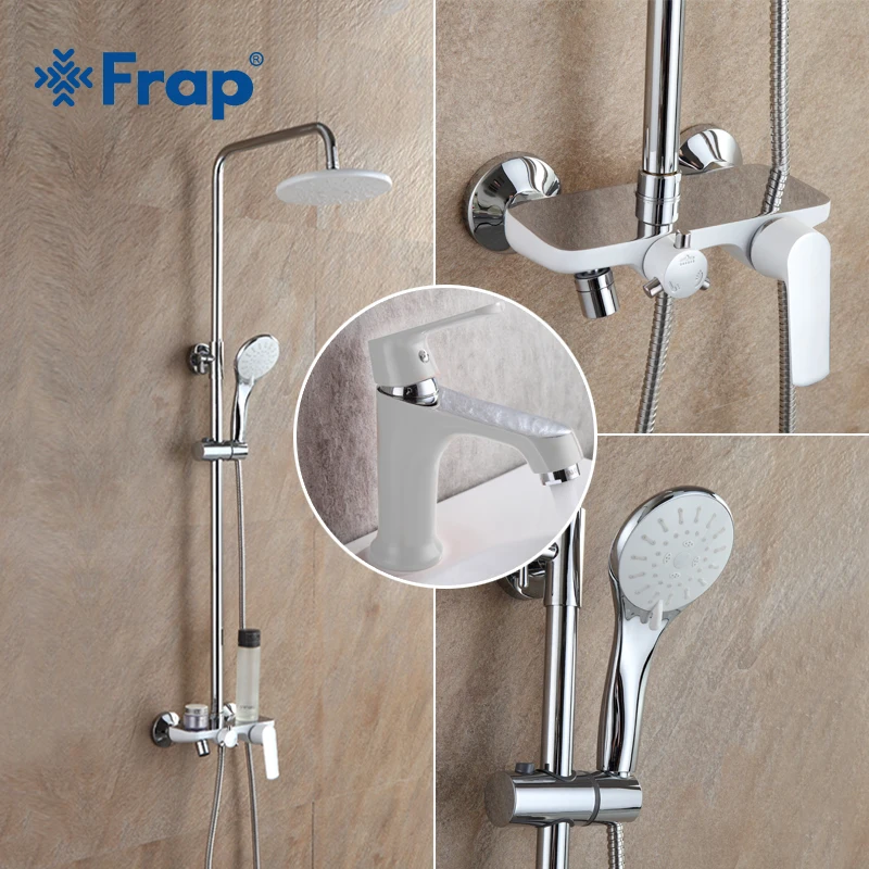 

Frap new Colorful Combination Shower Faucet Cold and Hot Water Mixer Single Handle with Shower Bar and Basin Faucet F1031 F2431