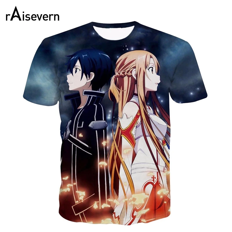 Anime Sword Art Online SAO T-Shirt Cotton Print T Shirts Casual Top Tees Cosplay