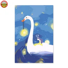 Большой Белый Лунный камень Люминесцентная живопись по номерам девочка мультфильм