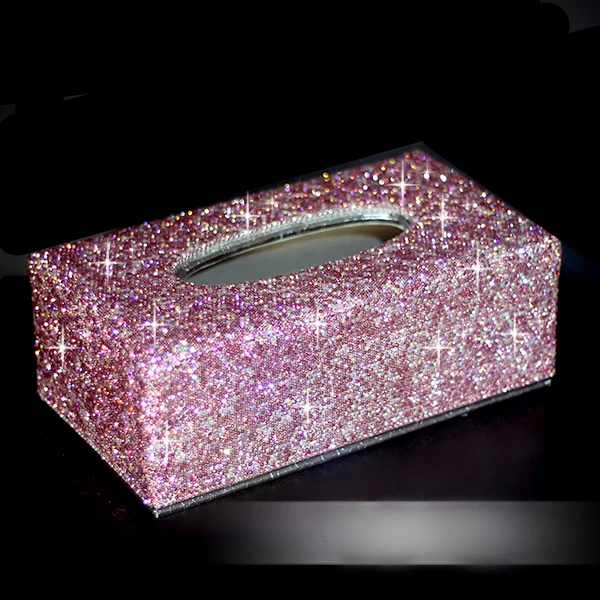 Bling, сверкающие, роскошная обувь с украшением в виде кристаллов блестящие, ручной работы дома декоративные органайзер для автомобиля, держатель для туалетной бумаги коробка