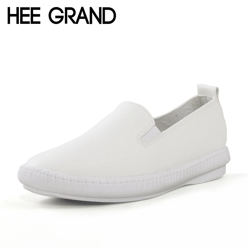 

HEE GRAND Casual Flat Shoes Woman Spring Solid Loafers Slip On Flats Fashion Round Toe Women Shoes 3 Colors Size 35-40 XWD3064