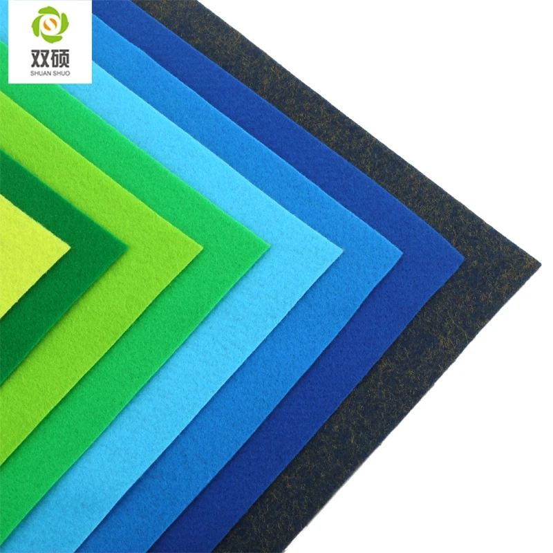 Shuanshuo New High Quality Mix color Soft Polyester Nonwoven Felt Fabric DIY Felt Fabric Pack 1.5MM Thick 24PCS/lot 30X30CM