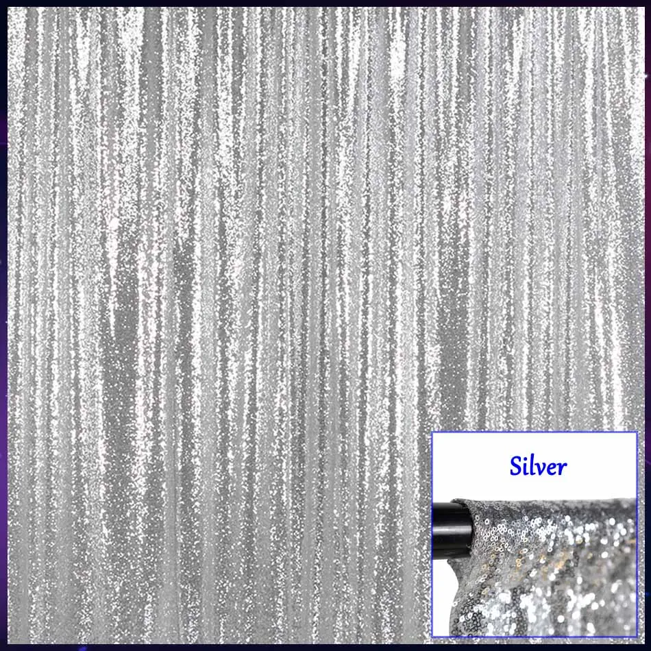 Сверкающие блестки фон переливающийся 20x10 футов изменена белая блестящая ткань с блестками фон для фотосъемки занавес украшения - Цвет: Silver