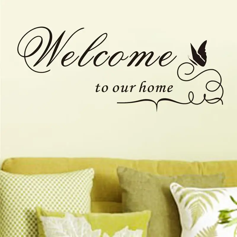 welcome to our home quotes wall stickers living bed room decoration
