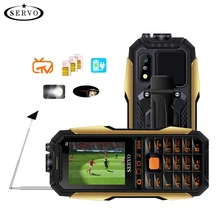Оригинальная сервопривод X7 3 sim-карты 2," антенна аналоговый ТВ Телефон изменение голоса лазерный фонарик Банк питания русская клавиатура Сотовый телефон