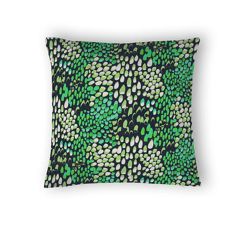Green Geometric Throw Pillows Water droplets shape Home Pillow