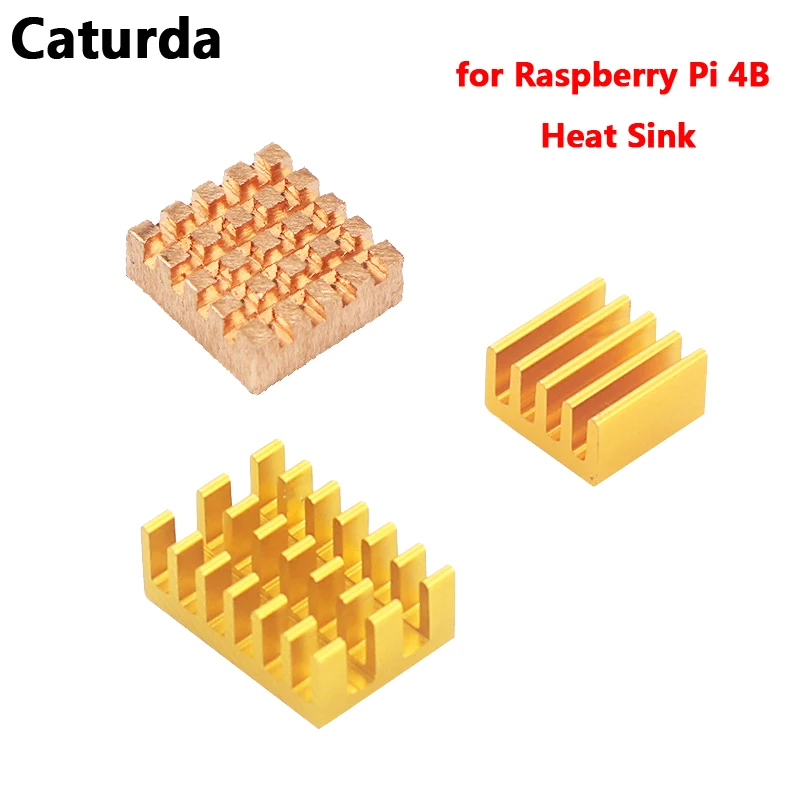 

Raspberry Pi 4 Heat Sink 3pcs Cooper Aluminum Heatsink Radiator Cooling Kit for Raspberry Pi 4 Model B Mini Computer Pi 4B