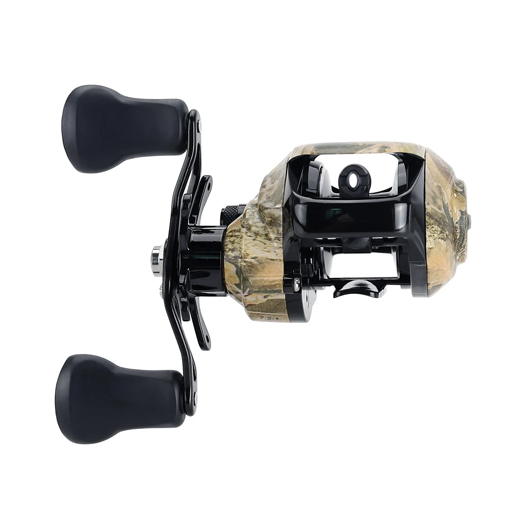 Camouflage Bait Casting 7.21 Ratio Dual Brake System Baitcast Reel 8kg