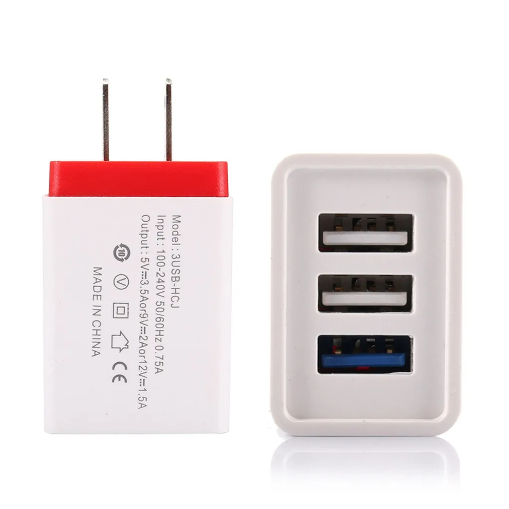 

Mobile Phone 5V 2A 3 Port USB Charger Charging Wall Adapter US Plug for Samsug S8 S9 for Iphone Fast Charger Carregador