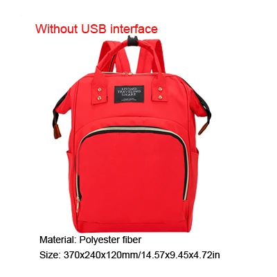 Многофункциональный водонепроницаемый USB интерфейс мягкий подгузник сумки большой емкости путешествия рюкзак для матерей детские подгузники мешок младенческой - Цвет: 26