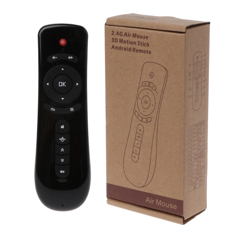 

2019 Hot OOTDTY 2.4GHz Fly Air Mouse T2 Remote Control Wireless 3D Gyro Motion Stick PC Android