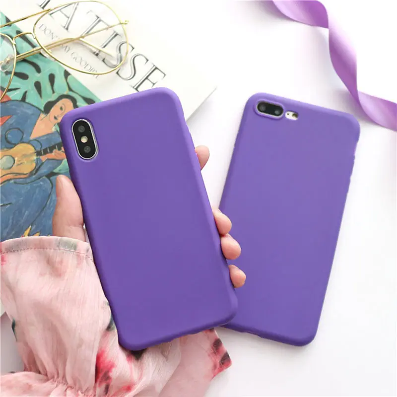 Plain Case For iPhone 6 6s 6Plus X 10 Fit Slim Silicone Cases Cover For