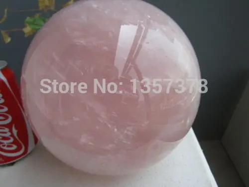 

huij 00311 Natural Rose Quartz Crystal Sphere Love Healing China Bronze Statue