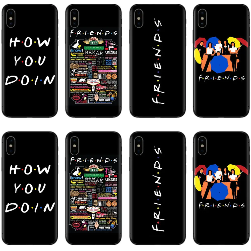 

Central Perk Coffee friends tv show how you doin Black soft TPU back cover for iPhone 6Plus 6 6S 7 8Plus SE 5 5S MAX XR XS X10