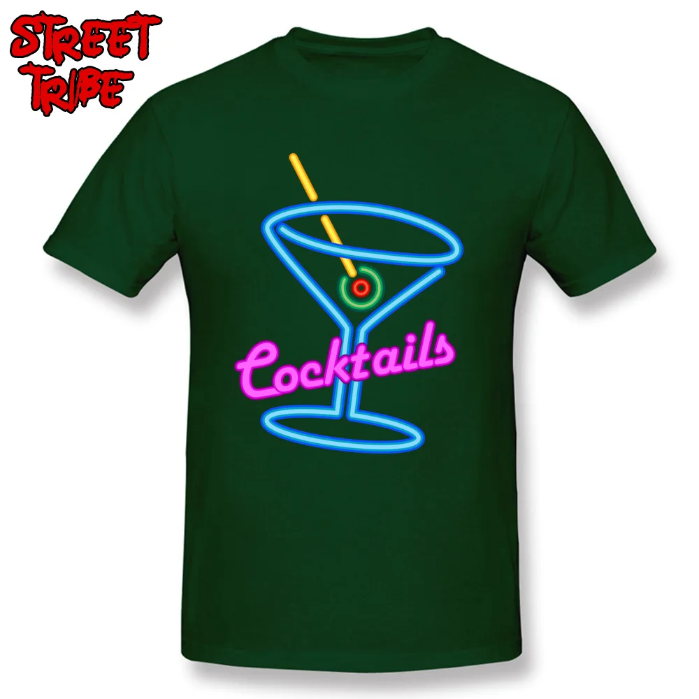cosiecomfortable Short Sleeve Tees Summer Funny Crew Neck 100% Cotton Tops & Tees Men T Shirt Normal  Top Quality cocktail rum and coke beer martini juice neon dark