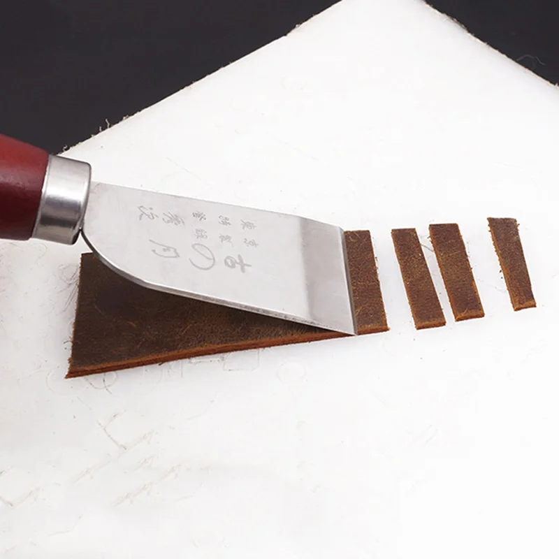 

2019 New Stainless steel + Solid Wood Leather Knife Trimming Knife DIY Leather Cutting Tool Blade Leather Tool