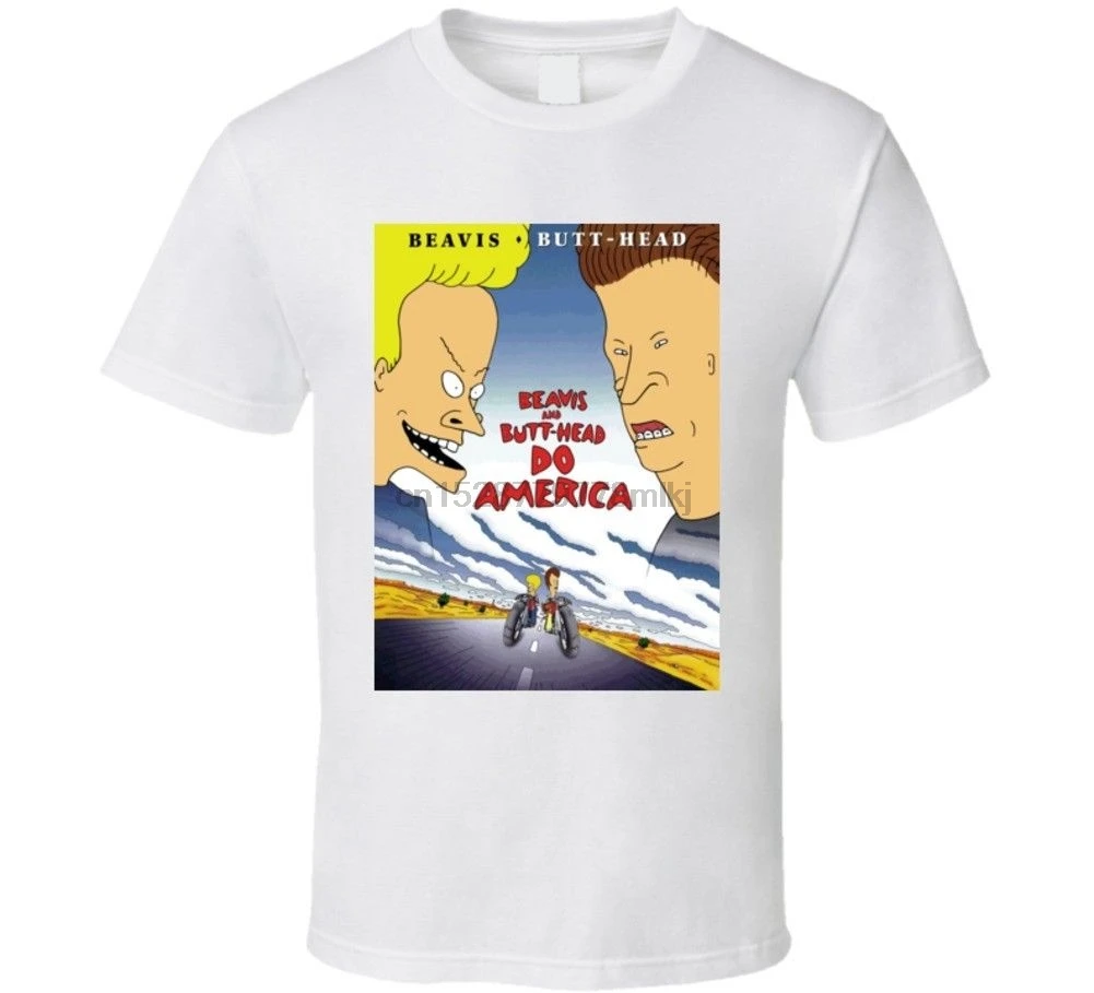 Mtv Beavis and Butthead Do Америка фильм футболка хлопок Футболка Мода Бесплатная доставка