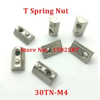 

100pcs Thread M4 T Spring nut 30-M4 Half Round Elasticity Square Nuts 3030 Series Aluminum Profile Accessories Slot 8