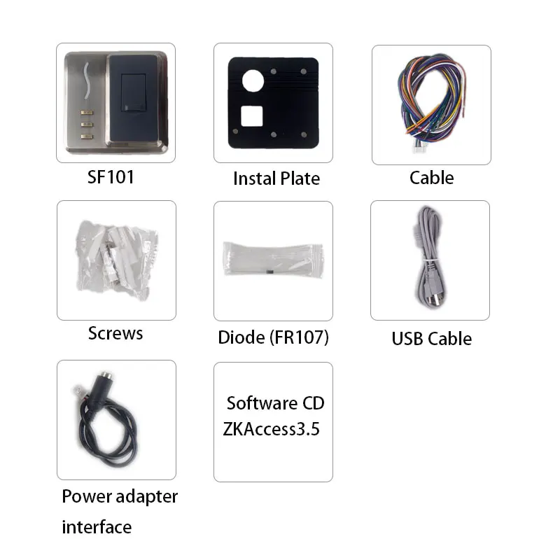 Высокое качество ZK Access3.5 надежный и элегантный металлический корпус пыли и Водонепроницаемый отпечатков пальцев Контроллер доступа SF101 РГ выход