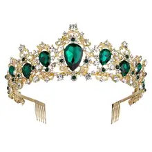 KMVEXO Роскошная красочная Свадебная Корона-Тиара с кристаллами новые свадебные Стразы диадема пышные короны невесты с гребнями